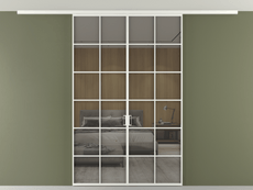 Перегородка Формато вдоль стены на потолок 2 створки