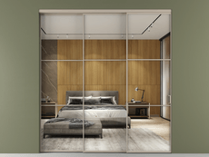 Перегородка Formato внутри проёма 3 створки с синхронным механизмом