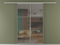 Перегородка Формато вдоль стены 2 створки