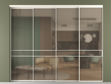 Перегородка Формато внутри проёма 4 створки с синхронным механизмом