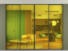 Перегородка Formato внутри проёма скрытое крепление в потолок 4 створки