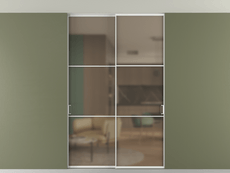 Перегородка Формато внутри проёма скрытое крепление в потолок 2 створки