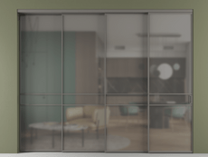 Перегородка Формато внутри проёма 4 створки с синхронным механизмом