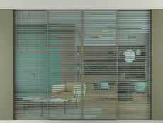 Перегородка Формато внутри проёма скрытое крепление в потолок 4 створки