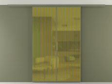 Перегородка Formato вдоль стены на потолок 2 створки