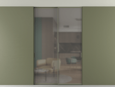 Перегородка Formato внутри проёма скрытое крепление в потолок 2 створки