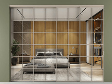 Перегородка Formato внутри проёма 4 створки с синхронным механизмом