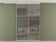 Перегородка Formato вдоль стены на потолок 2 створки с синхронным механизмом