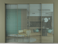 Перегородка Формато внутри проёма 4 створки с синхронным механизмом