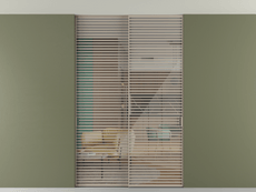 Перегородка Формато внутри проёма скрытое крепление в потолок 2 створки