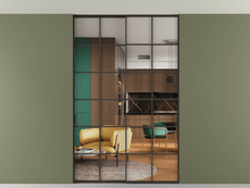 Перегородка Formato внутри проёма скрытое крепление в потолок 2 створки