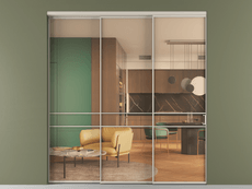 Перегородка Формато внутри проёма 3 створки с синхронным механизмом