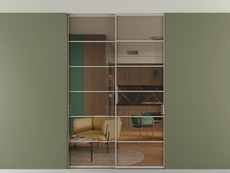 Перегородка Формато внутри проёма скрытое крепление в потолок 2 створки