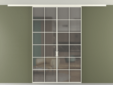 Перегородка Formato вдоль стены на потолок 2 створки