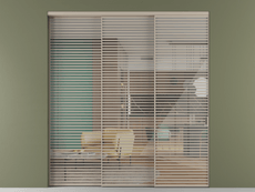 Перегородка Формато внутри проёма 3 створки с синхронным механизмом