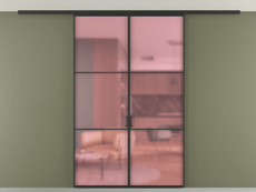 Перегородка Formato вдоль стены на потолок 2 створки