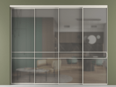 Перегородка Formato внутри проёма 4 створки с синхронным механизмом