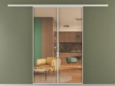 Перегородка Формато вдоль стены 2 створки