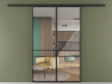 Перегородка Формато вдоль стены 2 створки