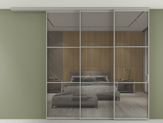 Перегородка Formato вдоль стены на потолок 3 створки с синхронным механизмом