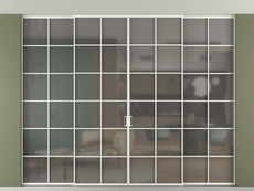 Перегородка Формато внутри проёма скрытое крепление в потолок 4 створки