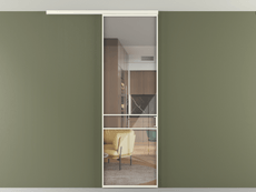 Перегородка Формато вдоль стены на потолок 1 створка