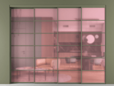 Перегородка Formato внутри проёма 4 створки с синхронным механизмом