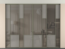 Перегородка Mosaic внутри проёма скрытое крепление в потолок 4 створки