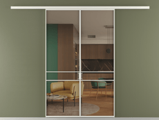 Перегородка Formato вдоль стены 2 створки