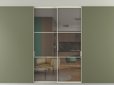 Перегородка Формато внутри проёма скрытое крепление в потолок 2 створки