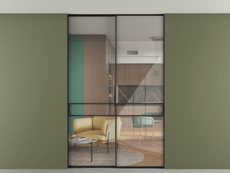 Перегородка Формато внутри проёма скрытое крепление в потолок 2 створки