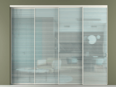 Перегородка Формато внутри проёма 4 створки с синхронным механизмом