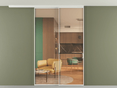 Перегородка Formato вдоль стены на потолок 2 створки с синхронным механизмом