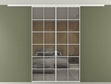 Перегородка Formato вдоль стены на потолок 2 створки