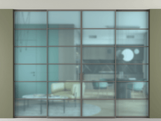 Перегородка Формато внутри проёма скрытое крепление в потолок 4 створки