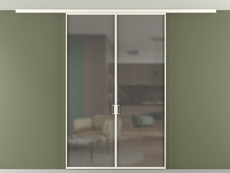 Перегородка Formato вдоль стены на потолок 2 створки