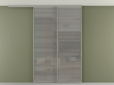 Перегородка Формато вдоль стены на потолок 2 створки с синхронным механизмом