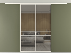 Перегородка Формато вдоль стены на потолок 2 створки