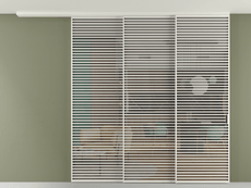 Перегородка Формато вдоль стены на потолок 3 створки с синхронным механизмом