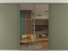 Перегородка Формато вдоль стены на потолок 2 створки