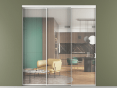 Перегородка Формато внутри проёма 3 створки с синхронным механизмом