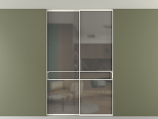 Перегородка Формато внутри проёма скрытое крепление в потолок 2 створки