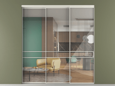 Перегородка Формато внутри проёма 3 створки с синхронным механизмом