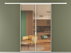 Перегородка Формато вдоль стены 2 створки