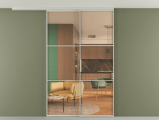 Перегородка Formato вдоль стены на потолок 2 створки с синхронным механизмом