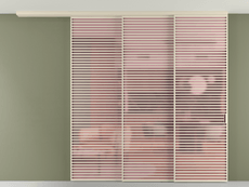 Перегородка Formato вдоль стены на потолок 3 створки с синхронным механизмом