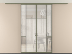 Перегородка Мозаик вдоль стены на потолок 2 створки