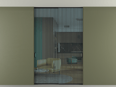 Перегородка Formato внутри проёма скрытое крепление в потолок 2 створки