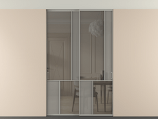 Перегородка Mosaic внутри проёма скрытое крепление в потолок 2 створки