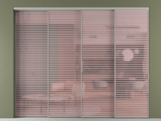 Перегородка Формато внутри проёма 4 створки с синхронным механизмом